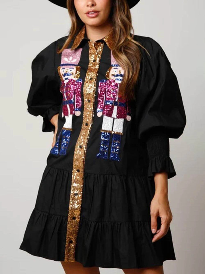Women’s Christmas Dress Sequin Shirt Style | Party