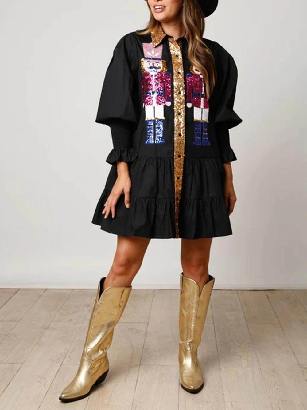 Women’s Christmas Dress Sequin Shirt Style | Party