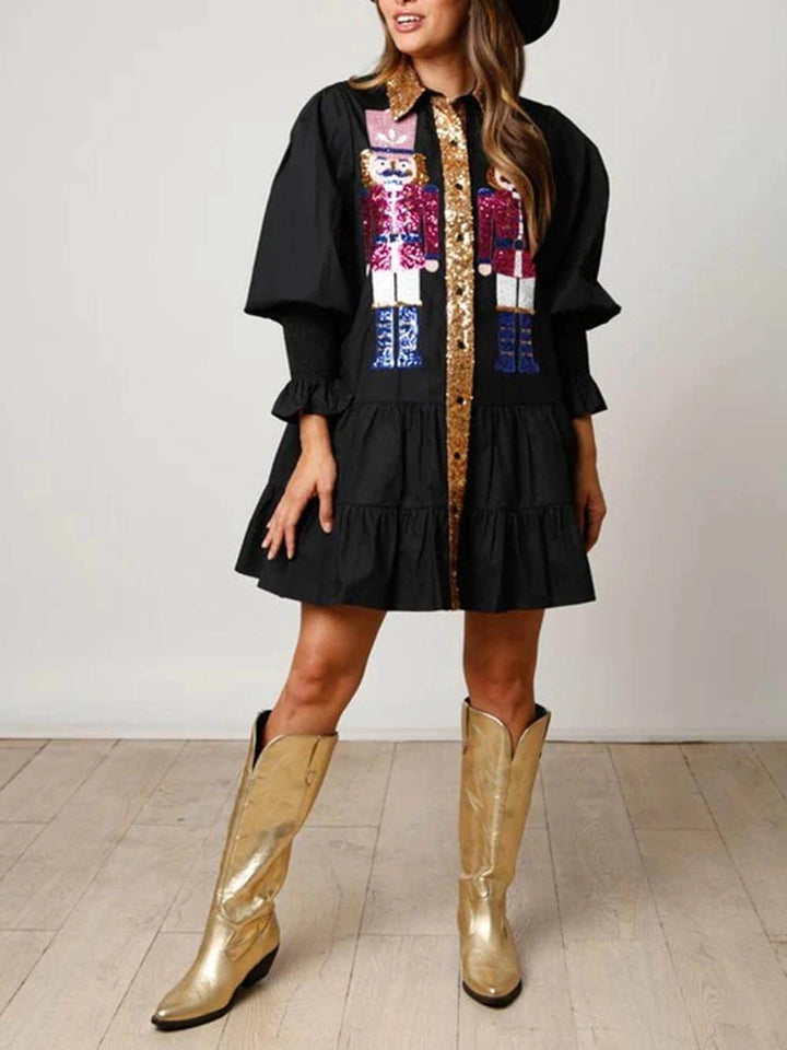 Women’s Christmas Dress Sequin Shirt Style | Party