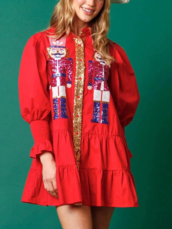 Women’s Christmas Dress Sequin Shirt Style | Party