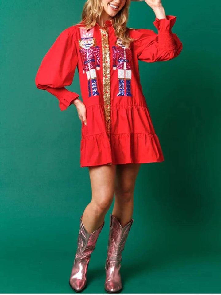 Women’s Christmas Dress Sequin Shirt Style | Party