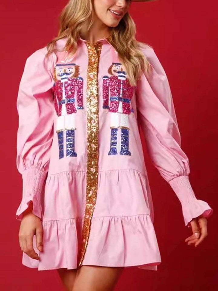 Women’s Christmas Dress Sequin Shirt Style | Party