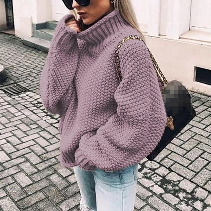 Women's Chunky Knitted Jumper Turtleneck | Oversized