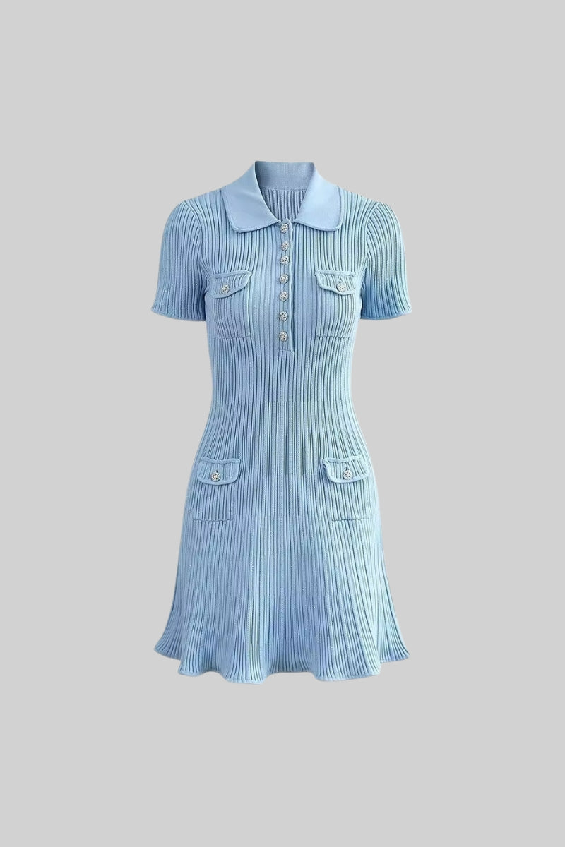 Women's Cocktail Dress Collared Pocket Detail | Mini