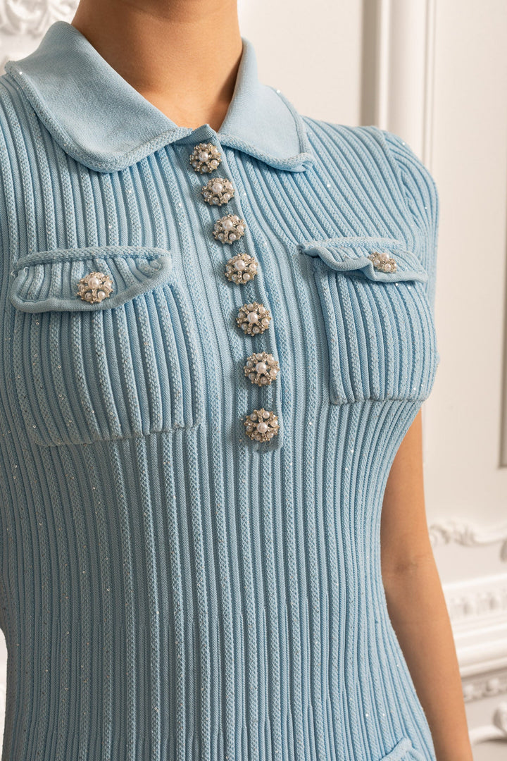 Women's Cocktail Dress Collared Pocket Detail | Mini