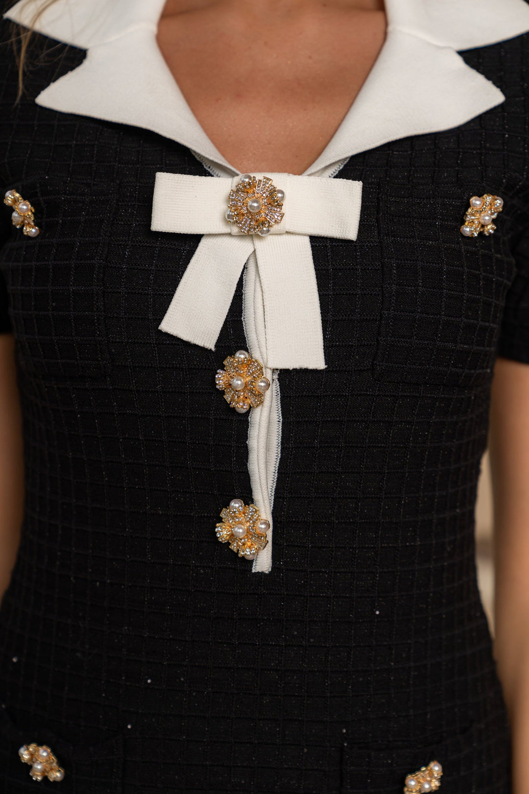 Women's Cocktail Dress Contrast Collar | Mini