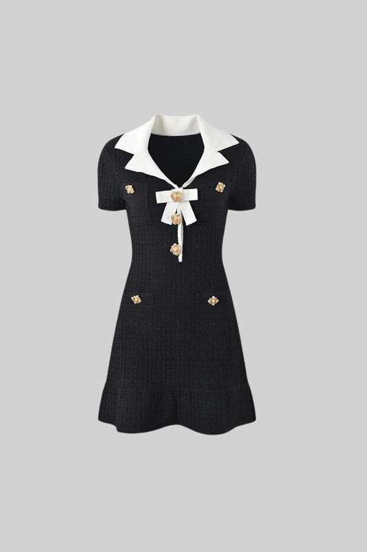 Women's Cocktail Dress Contrast Collar | Mini