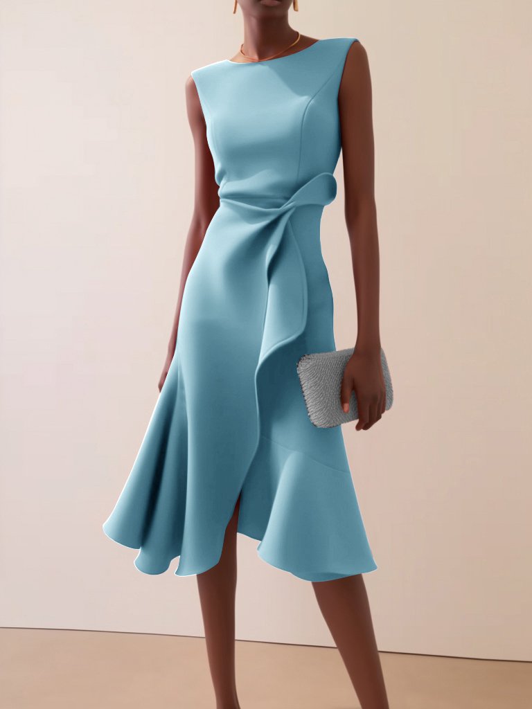 Women's Cocktail Dress Ruffle Detail | Midi