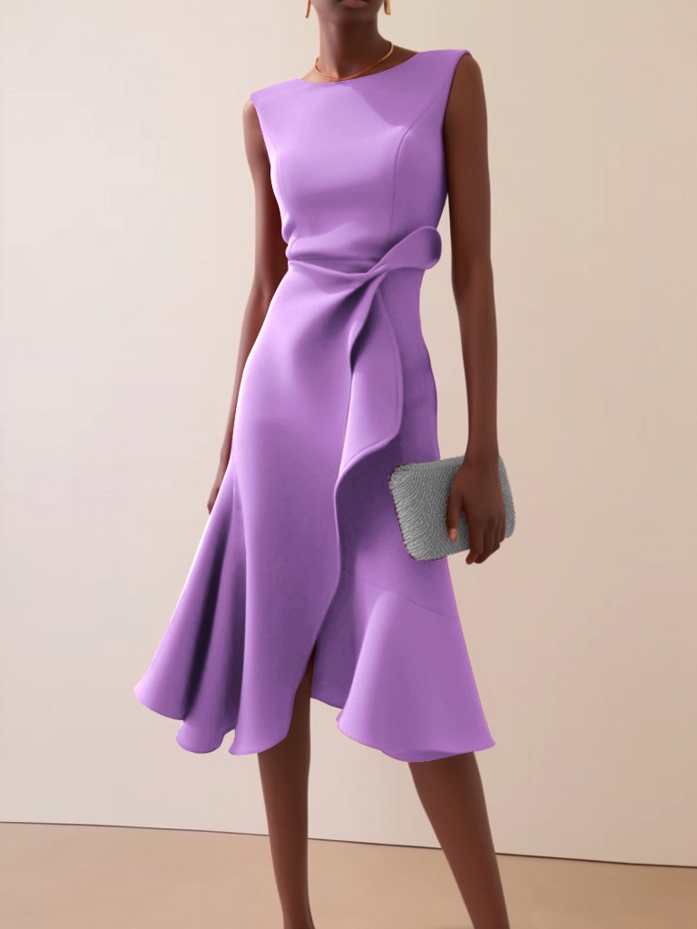Women's Cocktail Dress Ruffle Detail | Midi