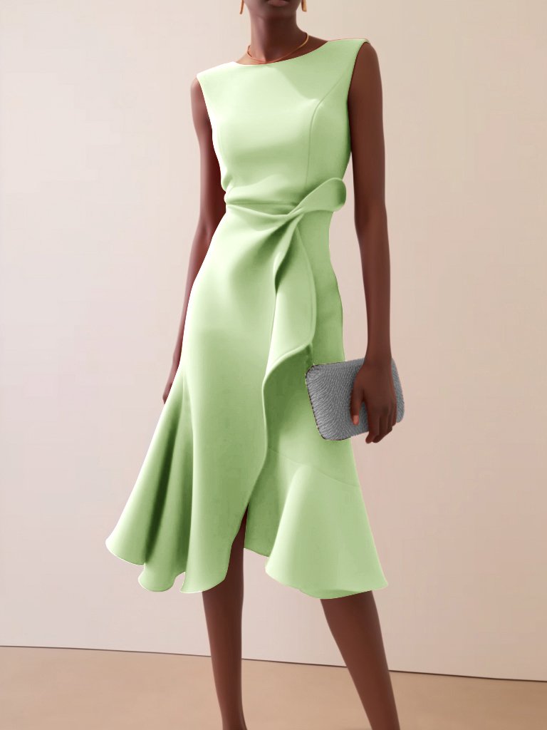 Women's Cocktail Dress Ruffle Detail | Midi