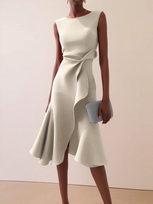 Women's Cocktail Dress Ruffle Detail | Midi