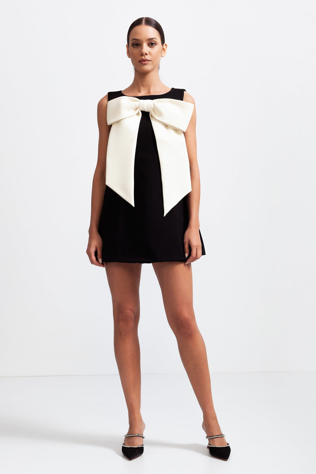 Women's Cocktail Dress Sleeveless Bow Detail | Mini