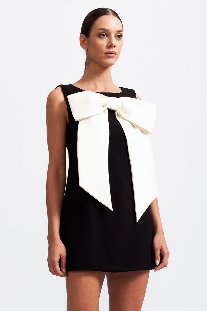 Women's Cocktail Dress Sleeveless Bow Detail | Mini