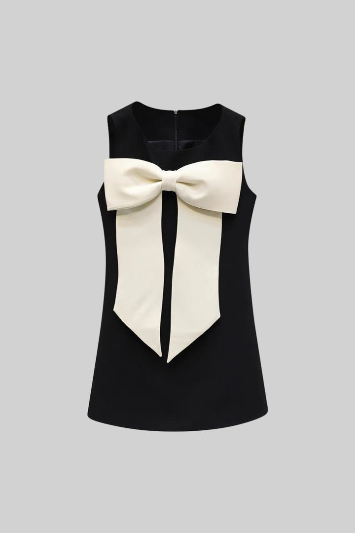 Women's Cocktail Dress Sleeveless Bow Detail | Mini