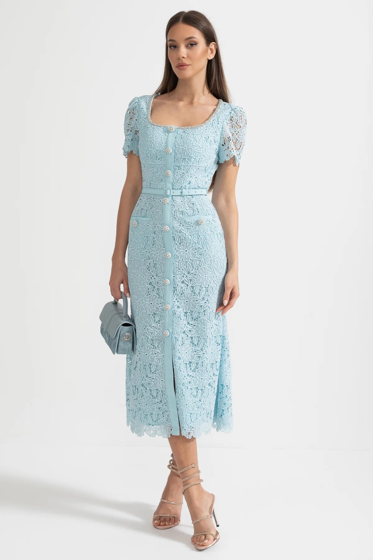 Women's Cocktail Dress Square Neck | Midi