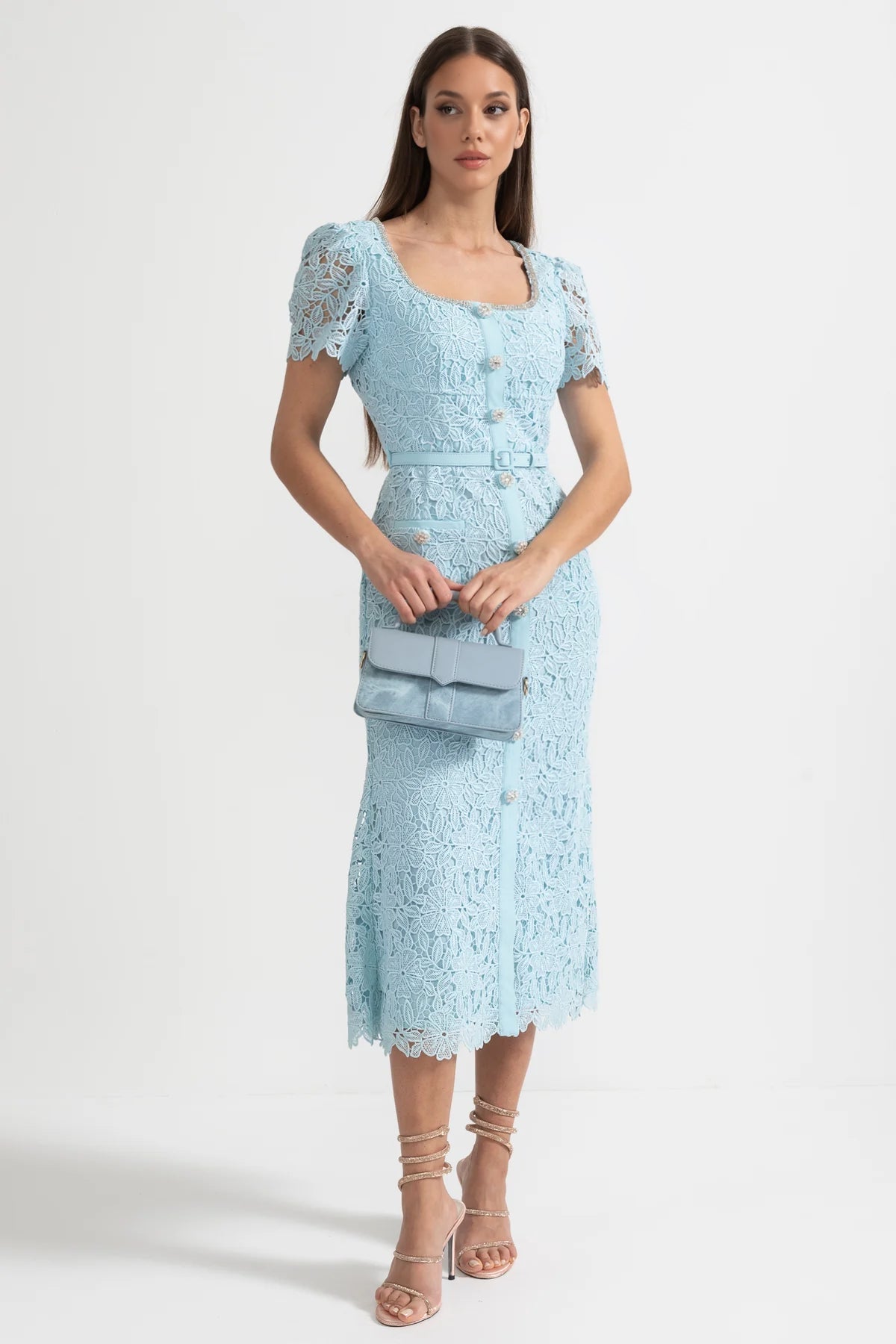 Women's Cocktail Dress Square Neck | Midi