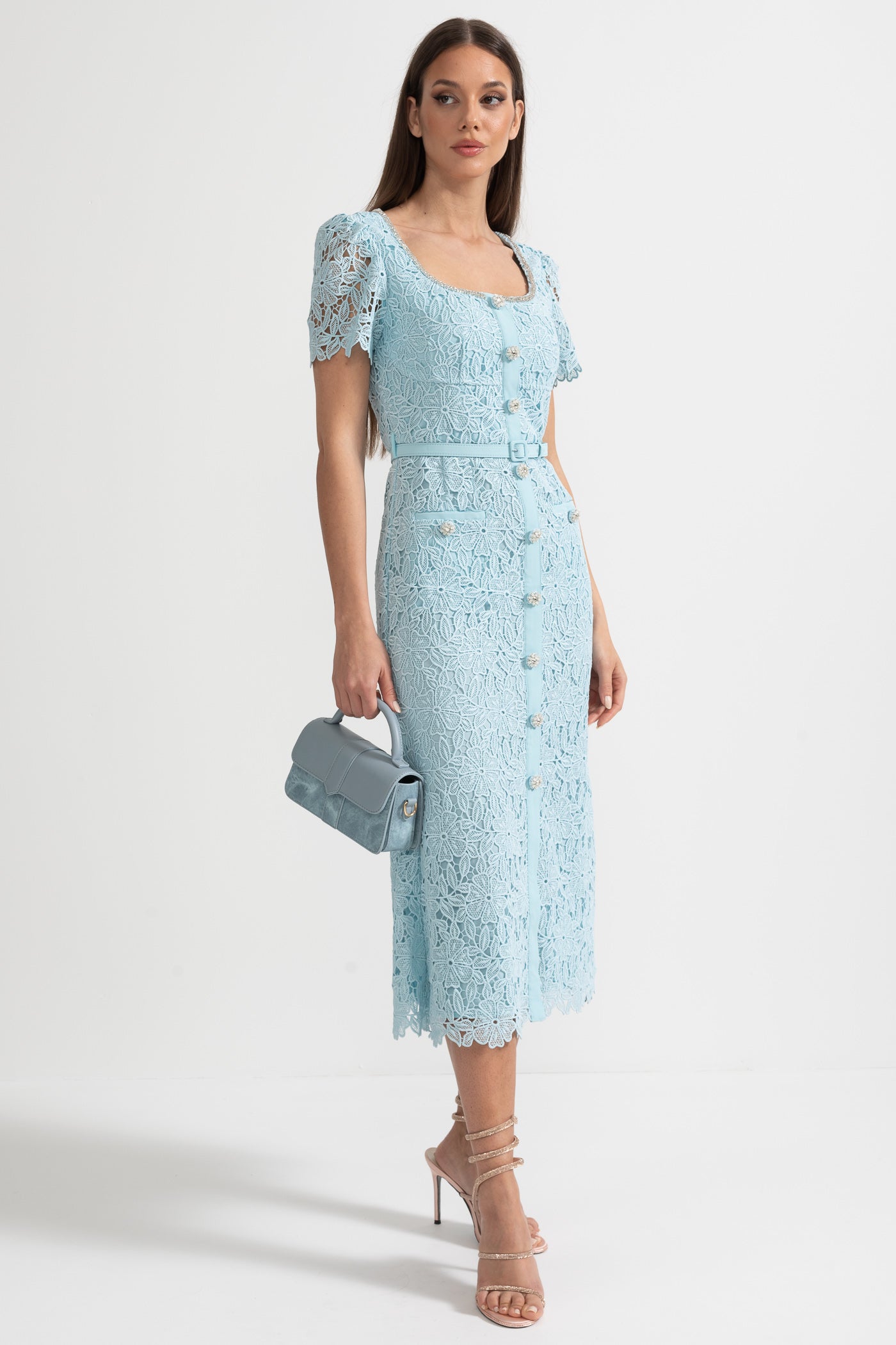 Women's Cocktail Dress Square Neck | Midi
