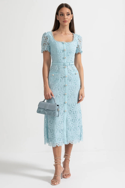 Women's Cocktail Dress Square Neck | Midi