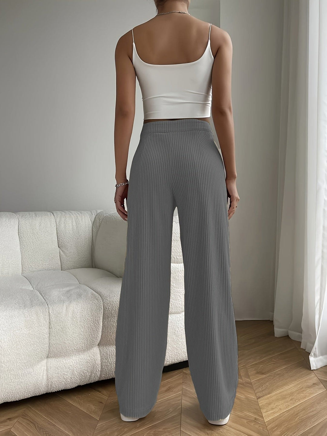 Women's Corduroy Pants with High Waist & Wide Leg | Workwear
