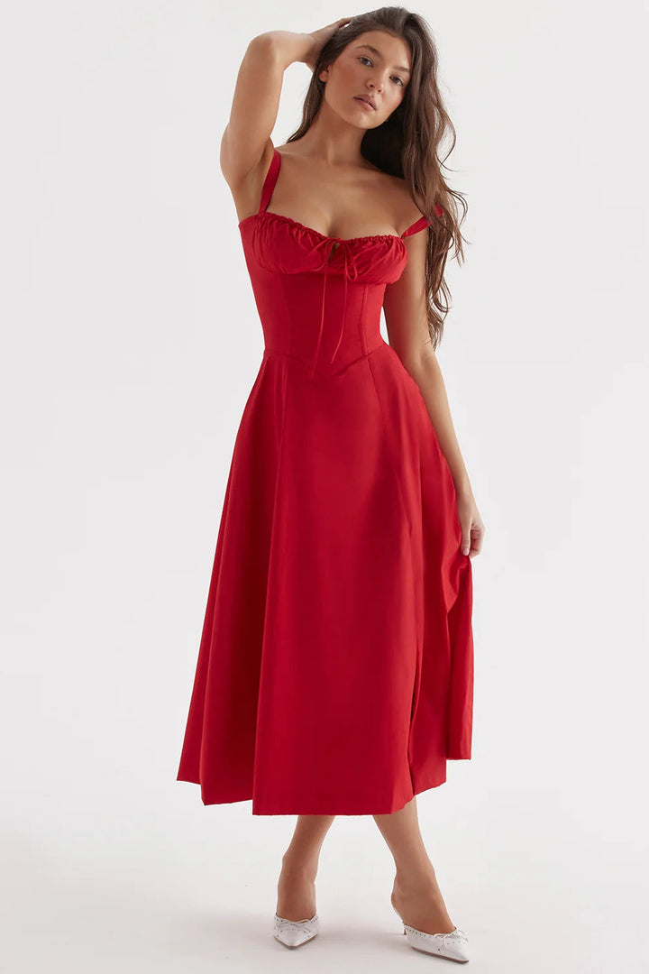 Women's Corset Dress Midi A-Line Ruched | Formal