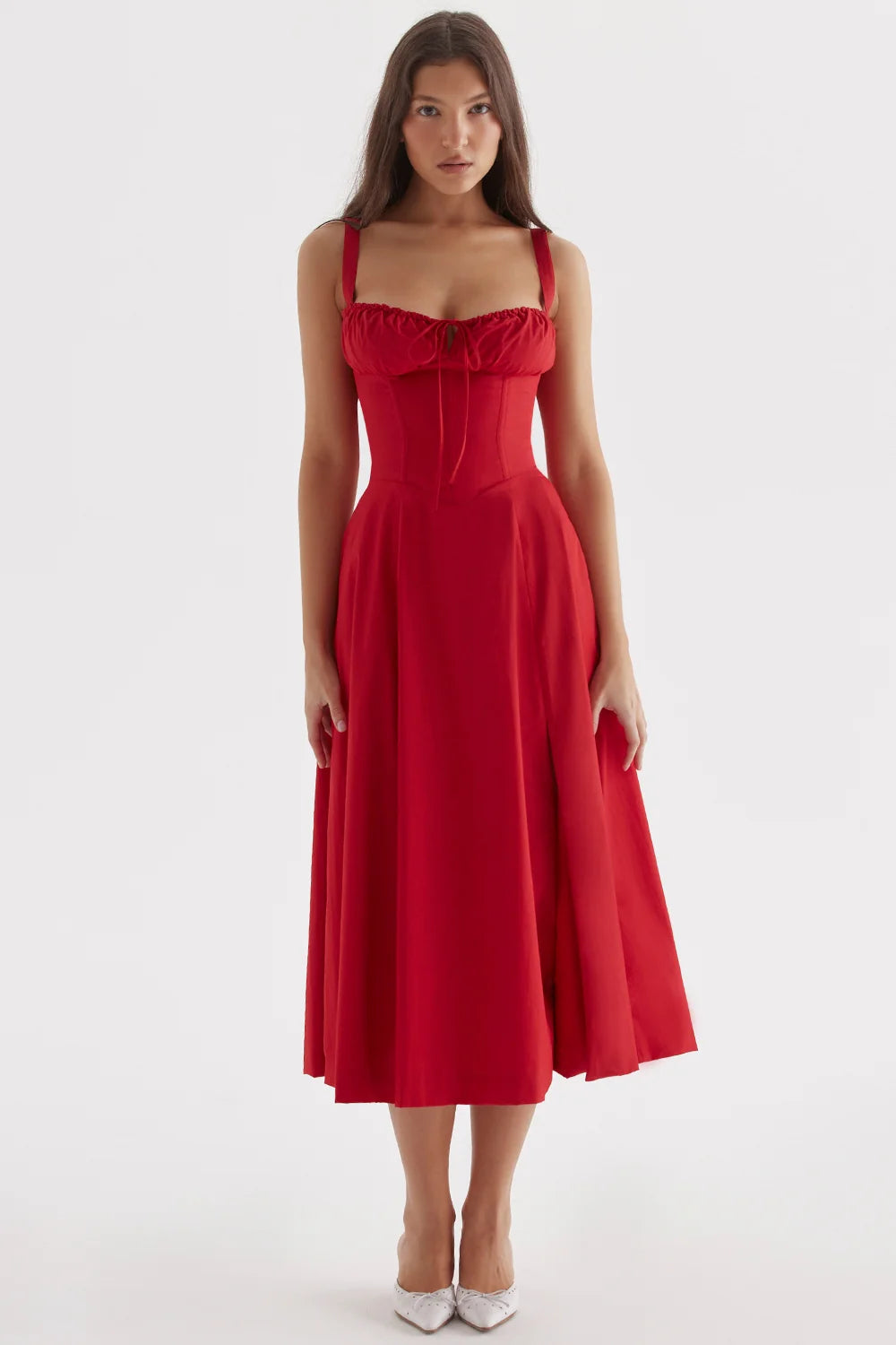 Women's Corset Dress Midi A-Line Ruched | Formal