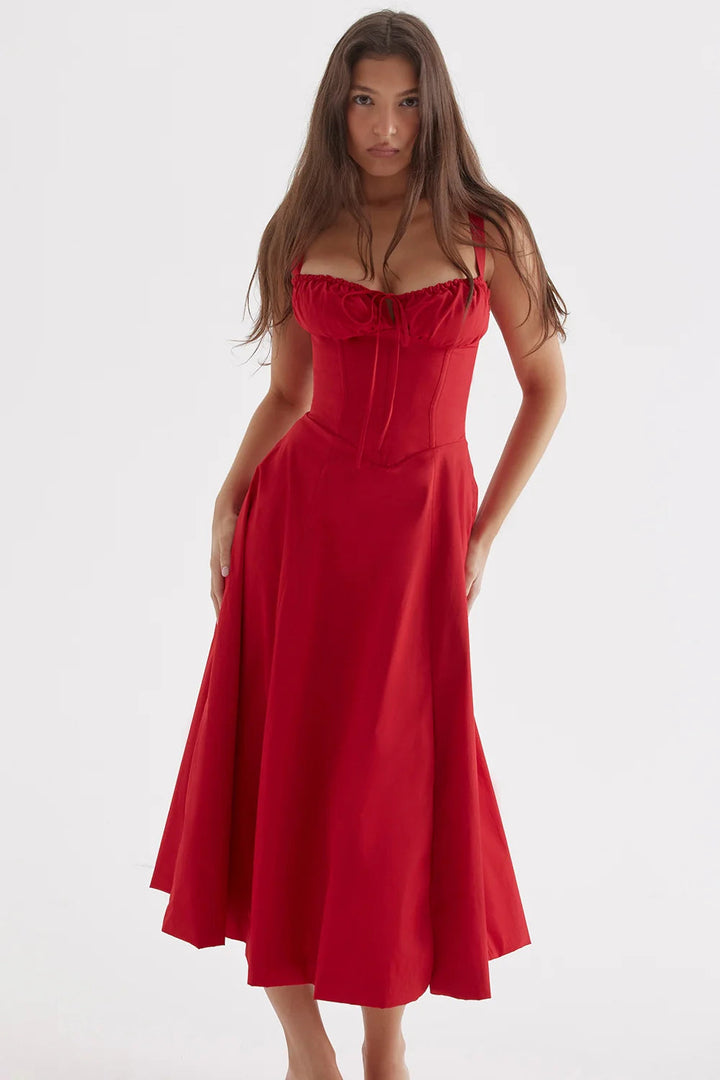 Women's Corset Dress Midi A-Line Ruched | Formal