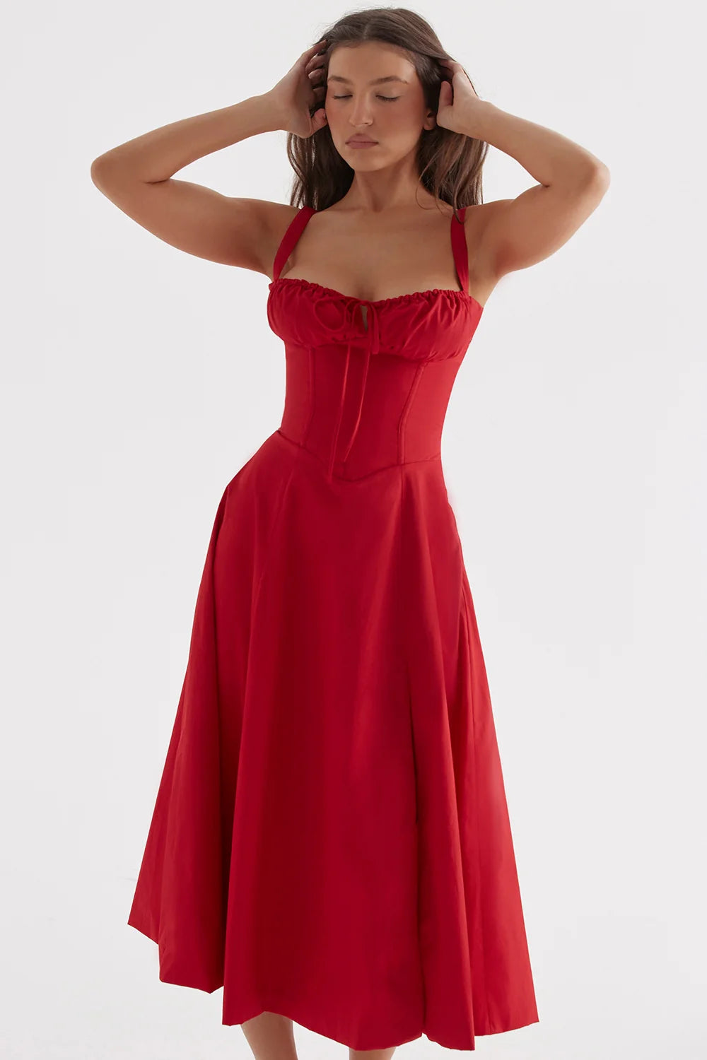 Women's Corset Dress Midi A-Line Ruched | Formal
