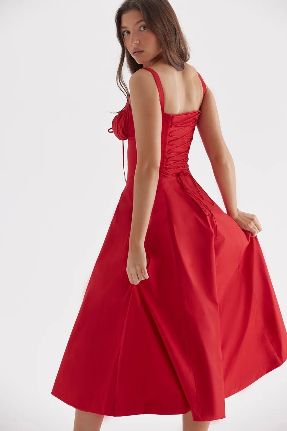 Women's Corset Dress Midi A-Line Ruched | Formal