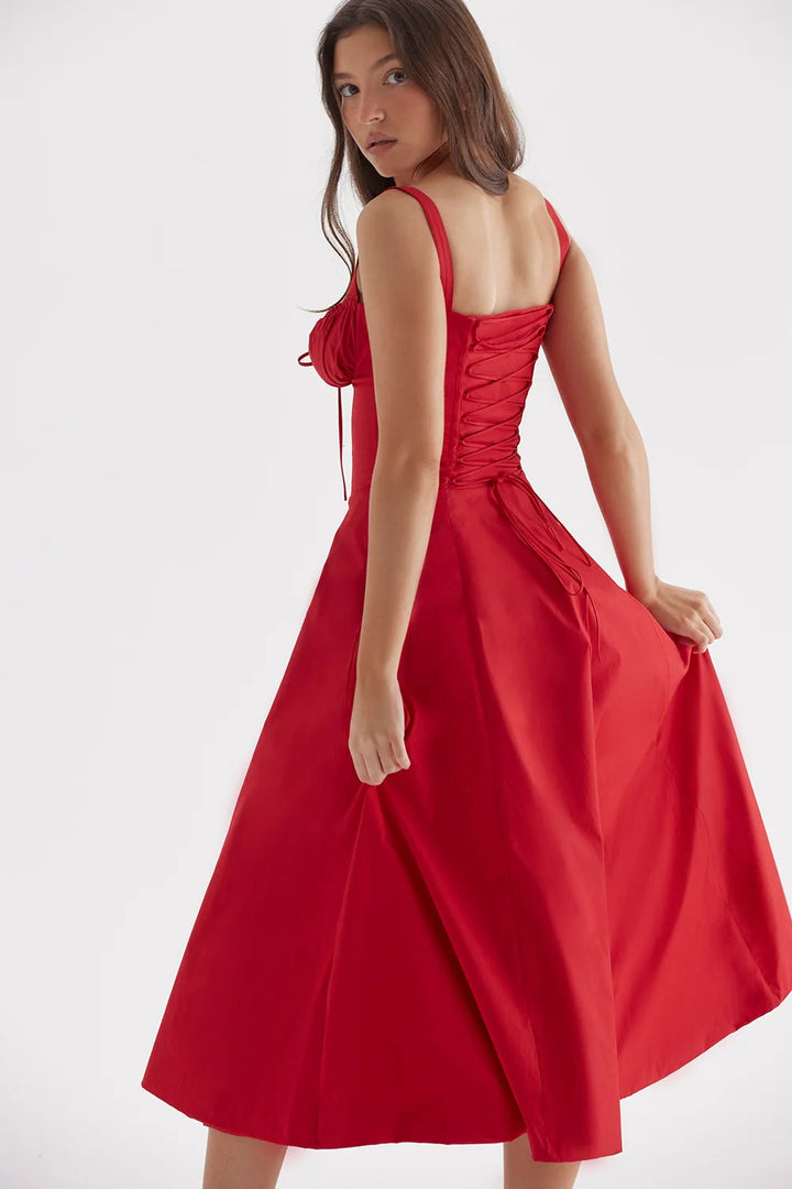 Women's Corset Dress Midi A-Line Ruched | Formal