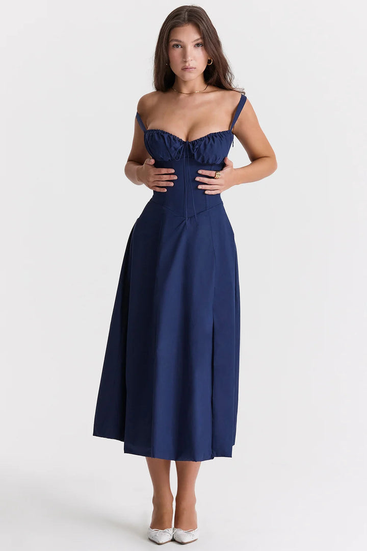 Women's Corset Dress Midi A-Line Ruched | Formal