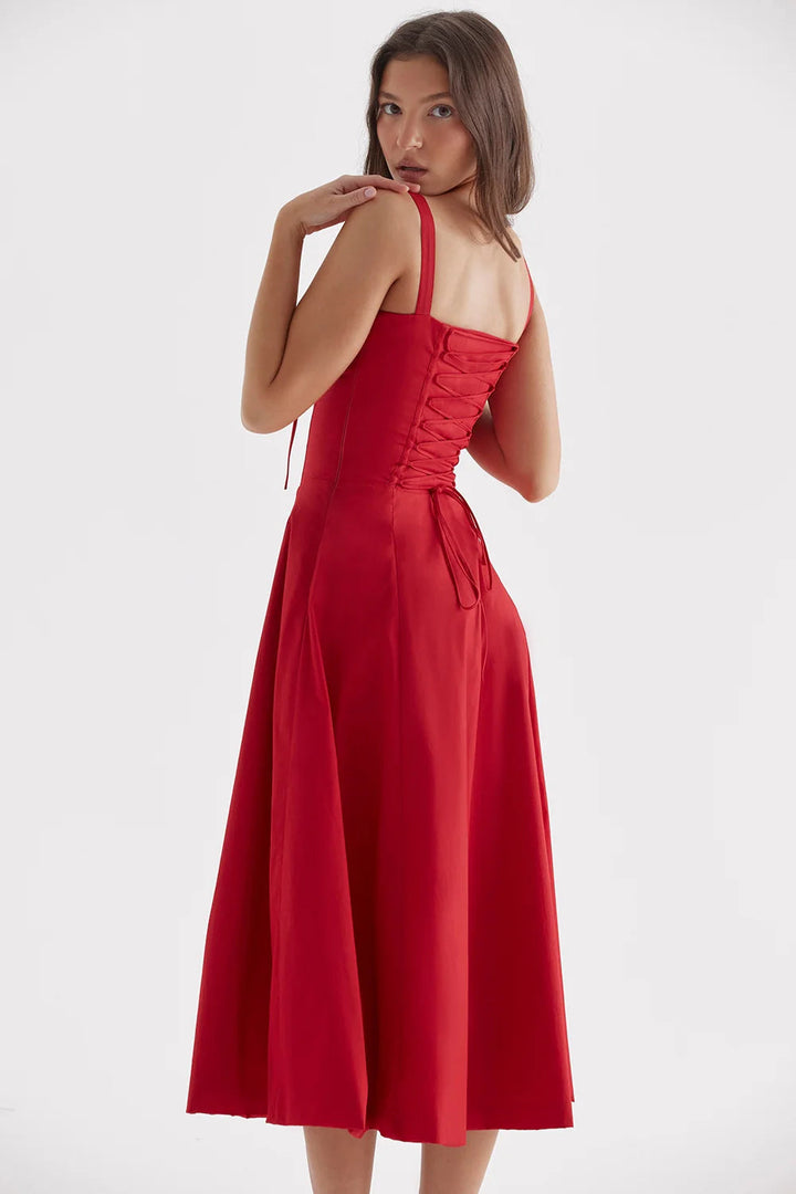 Women's Corset Dress Midi A-Line Ruched | Formal