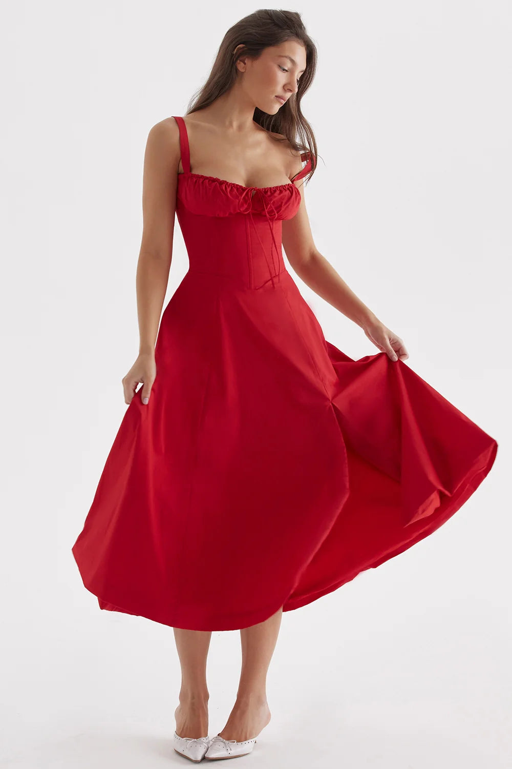 Women's Corset Dress Midi A-Line Ruched | Formal