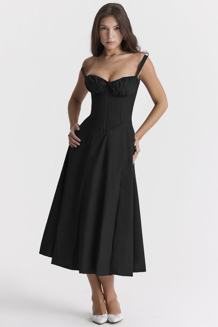 Women's Corset Dress Midi A-Line Ruched | Formal