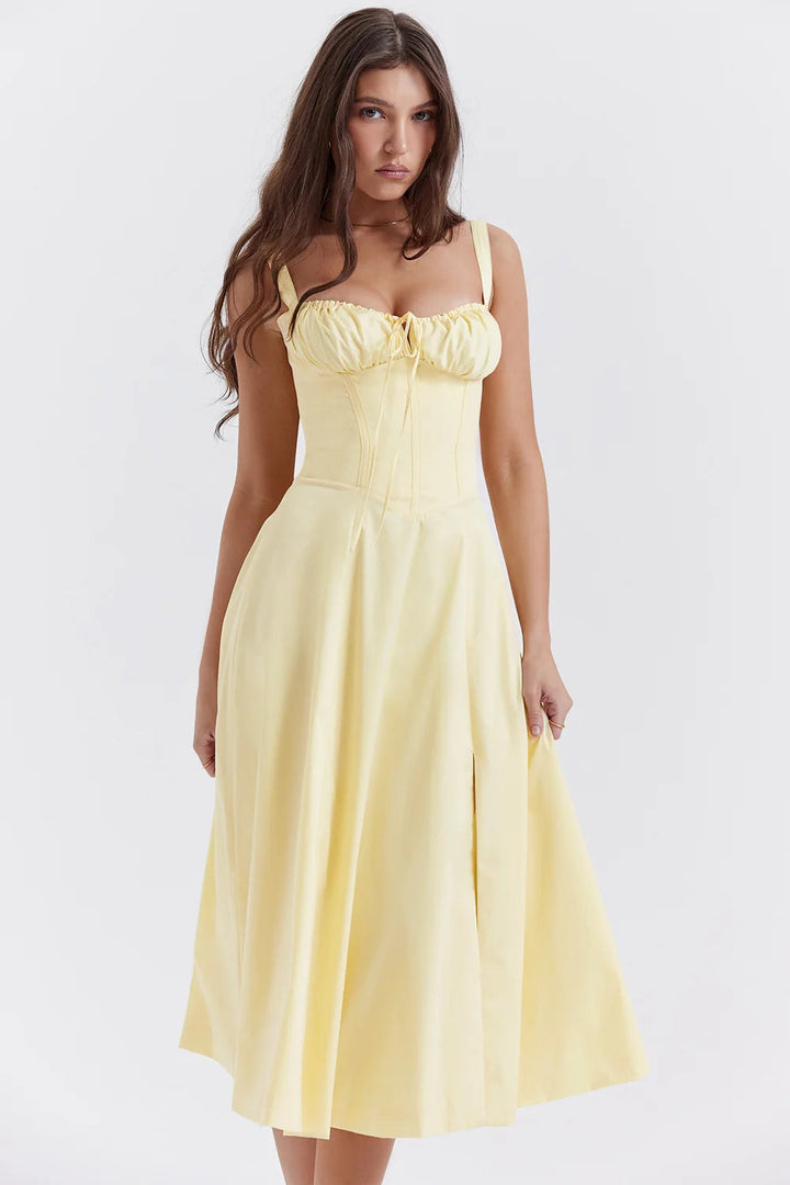 Women's Corset Dress Midi A-Line Ruched | Formal