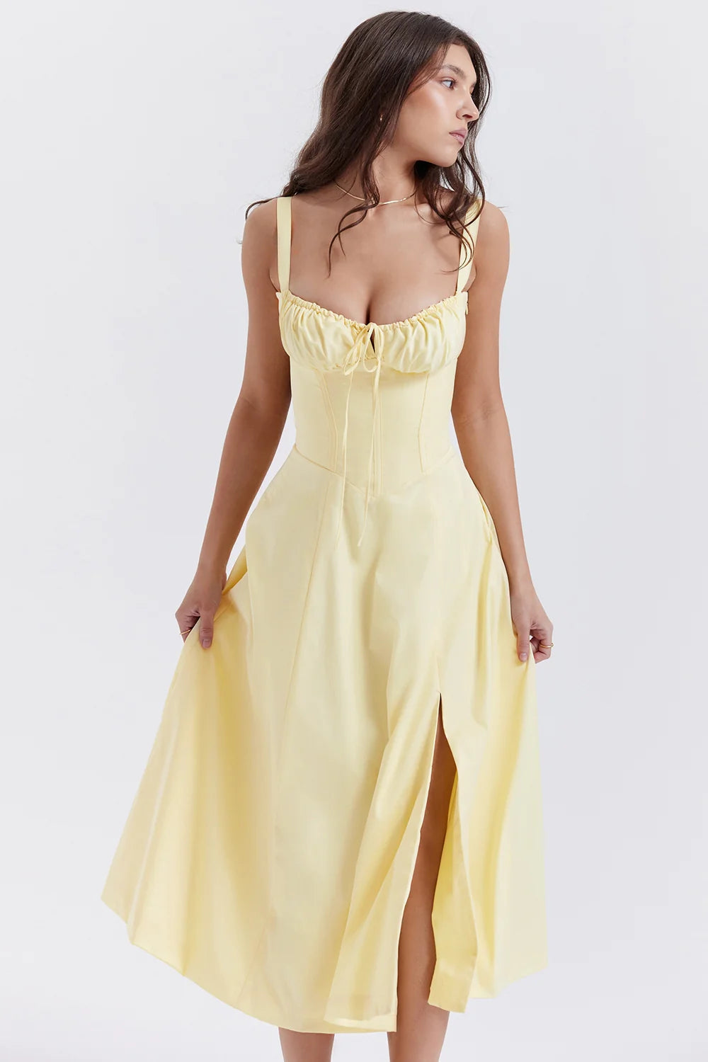 Women's Corset Dress Midi A-Line Ruched | Formal