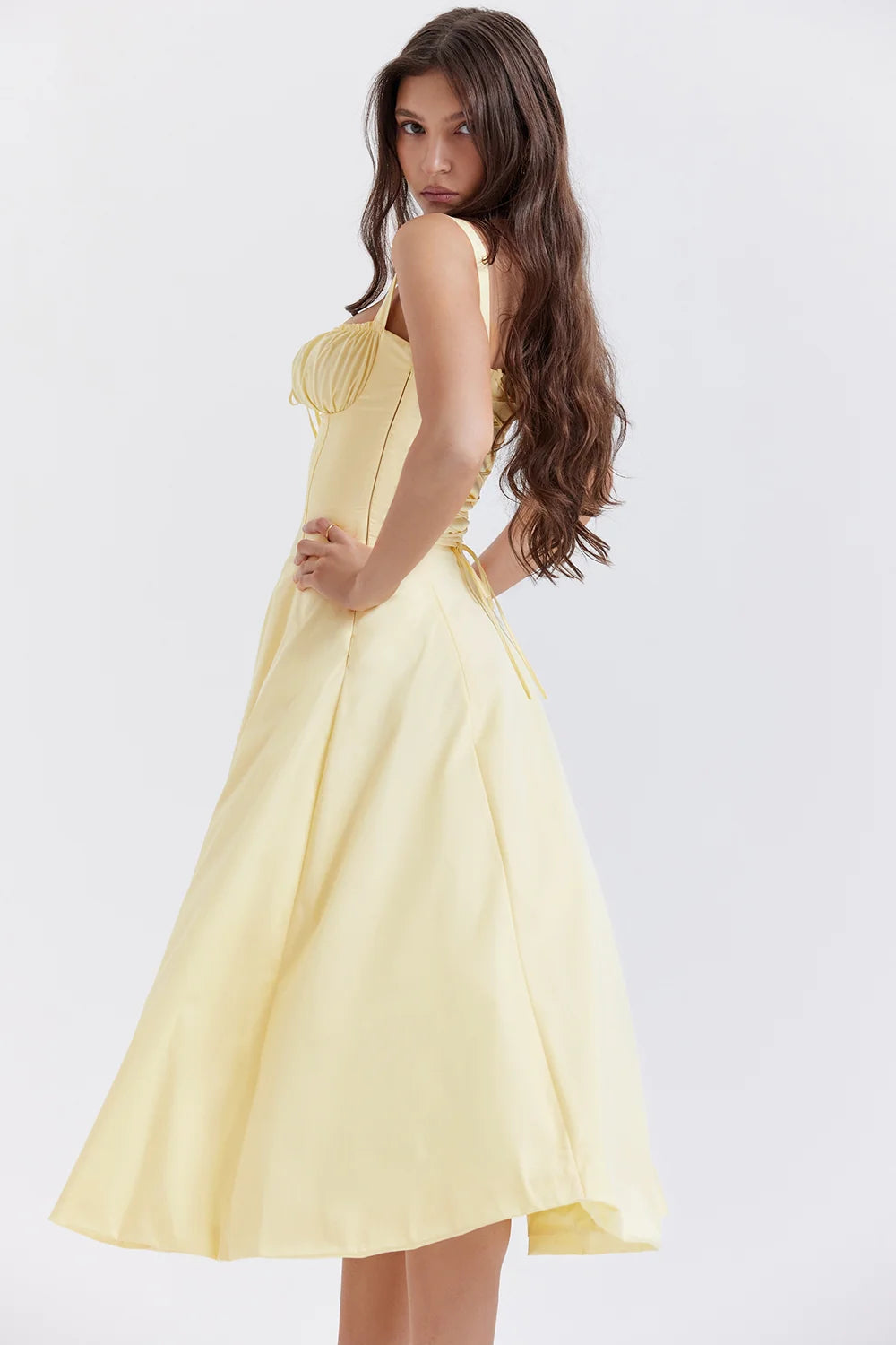 Women's Corset Dress Midi A-Line Ruched | Formal