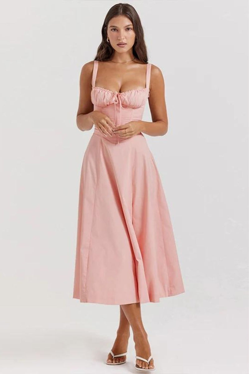 Women's Corset Dress Midi A-Line Ruched | Formal