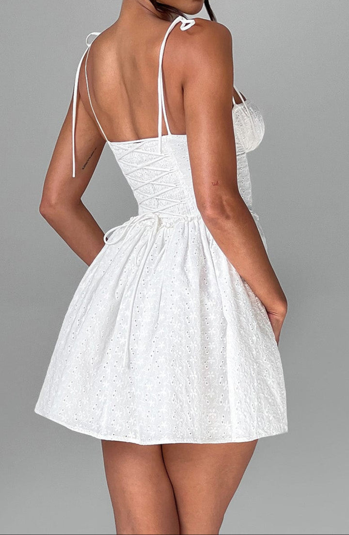 Women's Corset Dress Mini A-Line Tie Strap Eyelet | Floral