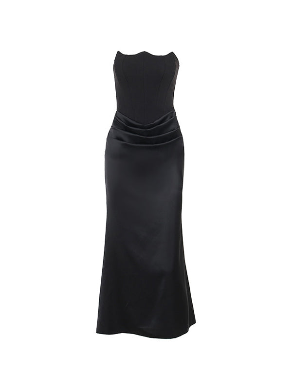 Women's Corset Dress Strapless Ruched Maxi | Evening