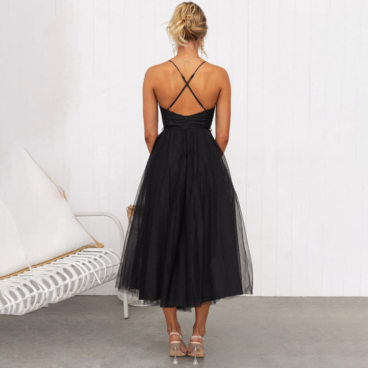 Women's Corset Dress Tulle Midi Spaghetti Strap | Formal