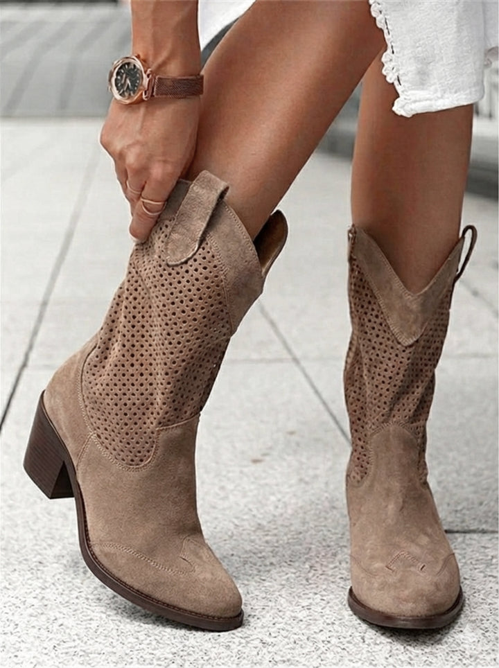 Women's Cowgirl Boots Ankle Zip | Block Heel