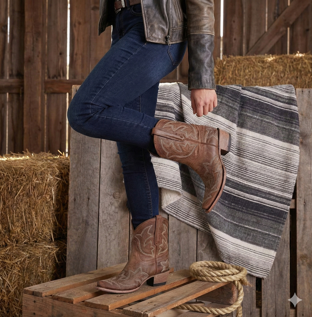 Women's Cowgirl Boots Embroidered Ankle | Western