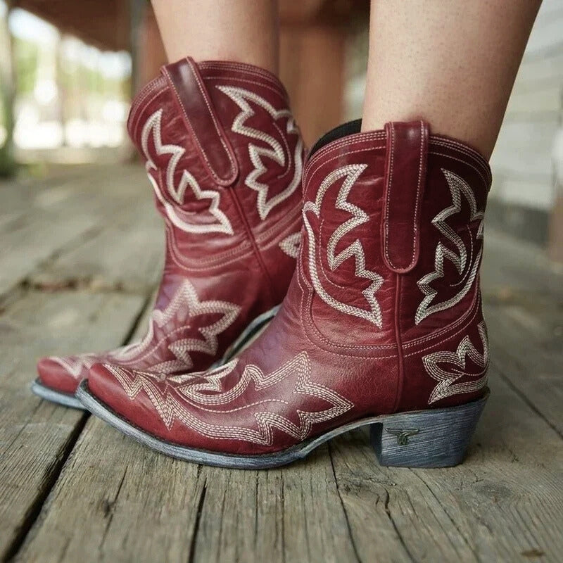 Women's Cowgirl Boots Embroidered Ankle | Western