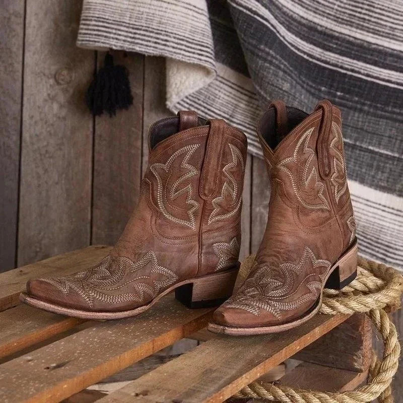 Women's Cowgirl Boots Embroidered Ankle | Western