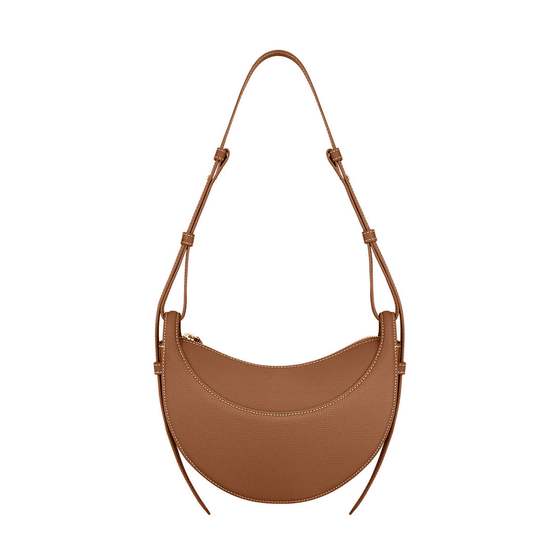 Women's Crescent Crossbody Bag with Zip Top & Adjustable Strap | Small
