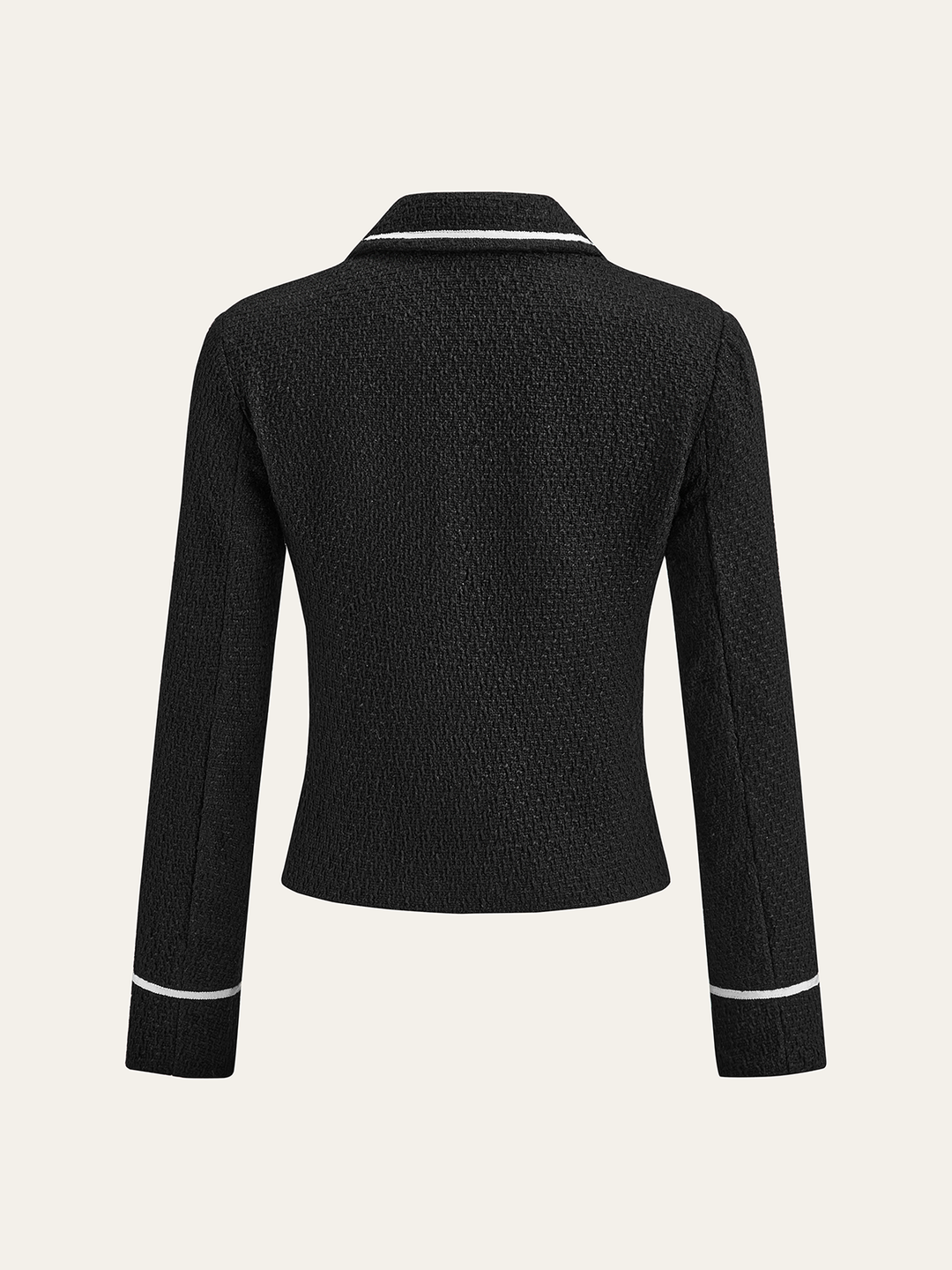 Women's Cropped Blazer with Contrast Trim & Pockets | Chic