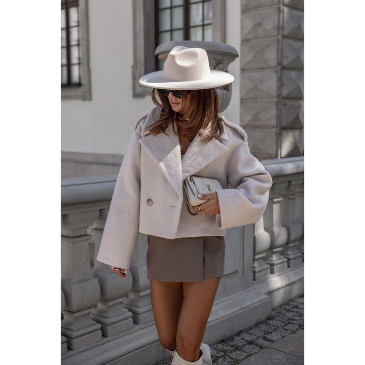Women's Cropped Blazer with Double Breasted & Wide Lapel | Boxy Short