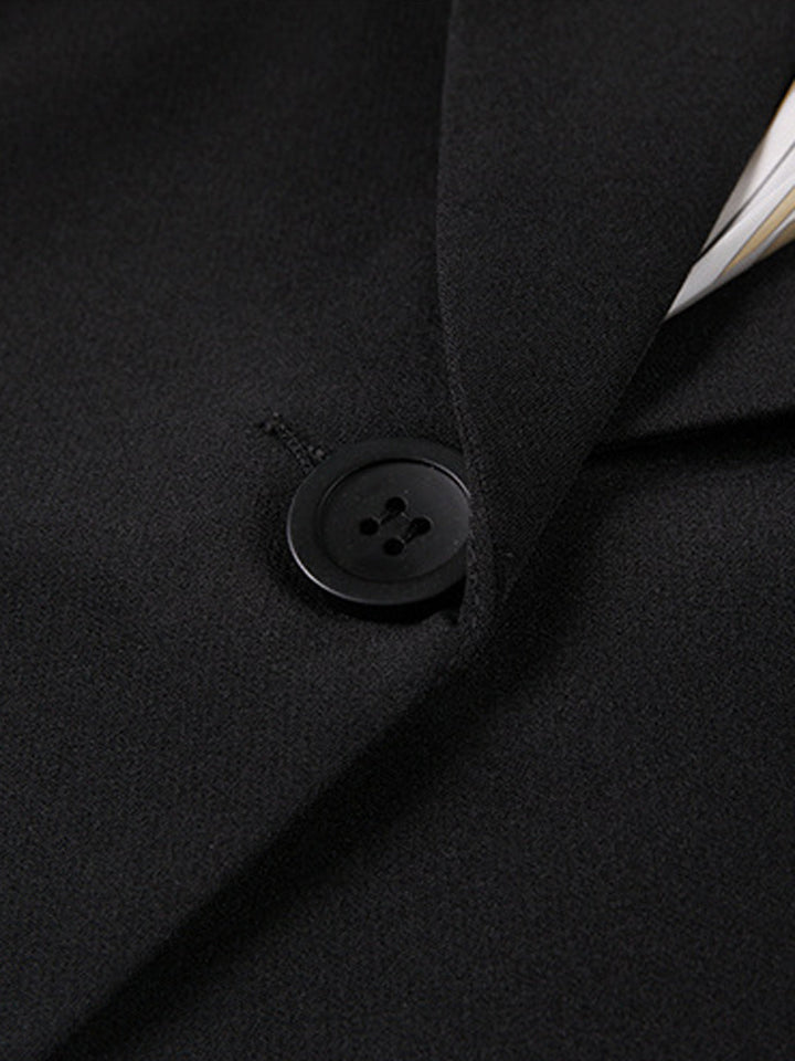 Women's Cropped Blazer with Notched Lapel & Button | Minimalist