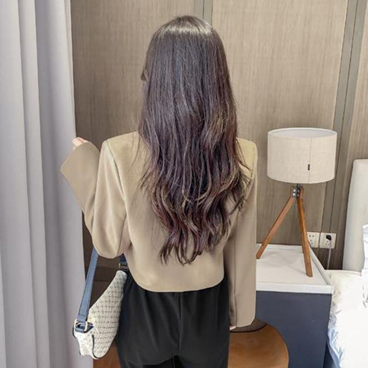 Women's Cropped Blazer with Notched Lapel & Single Button | Short