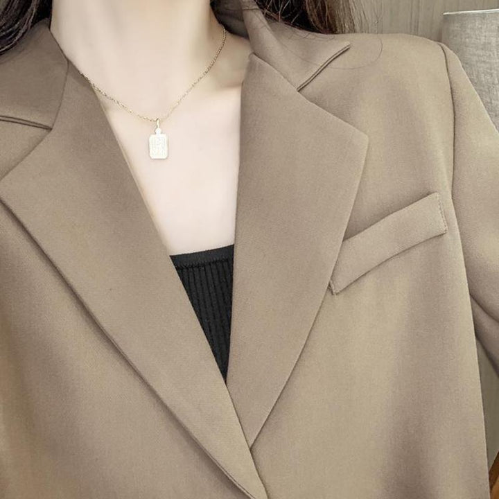 Women's Cropped Blazer with Notched Lapel & Single Button | Short